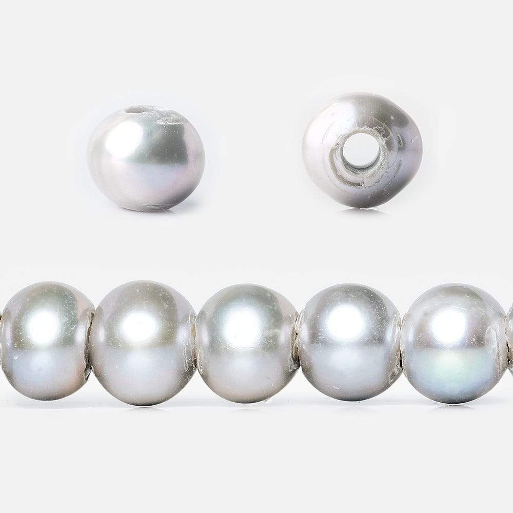8x7-9x7mm Rose' Dark Silver 2.5mm Large Hole Off Round Pearl 16 inch 55 pieces (ONLINE ORDER ONLY)