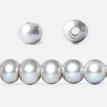 8x7-9x7mm Rose' Dark Silver 2.5mm Large Hole Off Round Pearl 16 inch 55 pieces (ONLINE ORDER ONLY)
