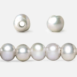 8x7-9x7mm Very Pink Silver 2.5mm Large Hole Off Round Pearl 16 inch 55 pieces (ONLINE ORDER ONLY)