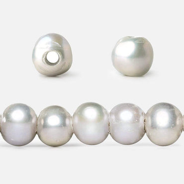 8x7-9x7mm Very Pink Silver 2.5mm Large Hole Off Round Pearl 16 inch 55 pieces (ONLINE ORDER ONLY)