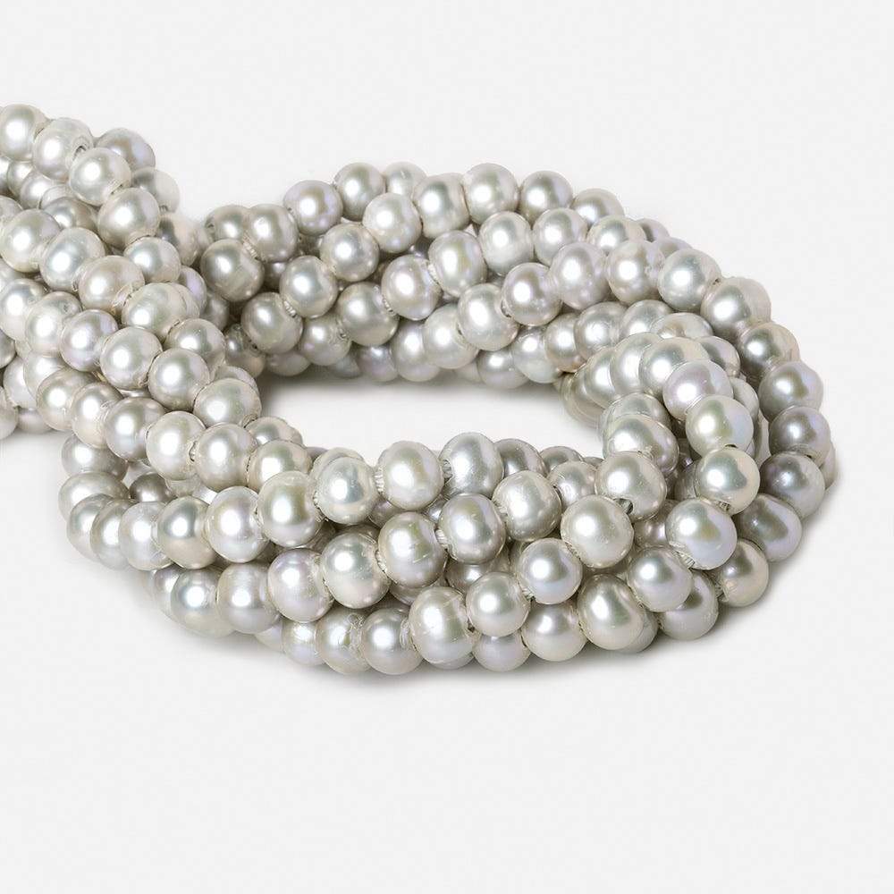 8x7-9x7mm Very Pink Silver 2.5mm Large Hole Off Round Pearl 16 inch 55 pieces (ONLINE ORDER ONLY)