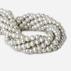 8x7-9x7mm Very Pink Silver 2.5mm Large Hole Off Round Pearl 16 inch 55 pieces (ONLINE ORDER ONLY)