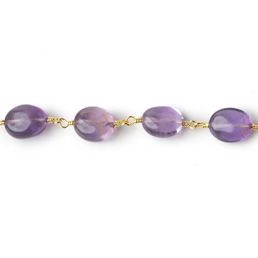 8x7-9x8mm Amethyst plain ovals Gold plated Chain by the foot 27 beads per (ONLINE ORDER ONLY)