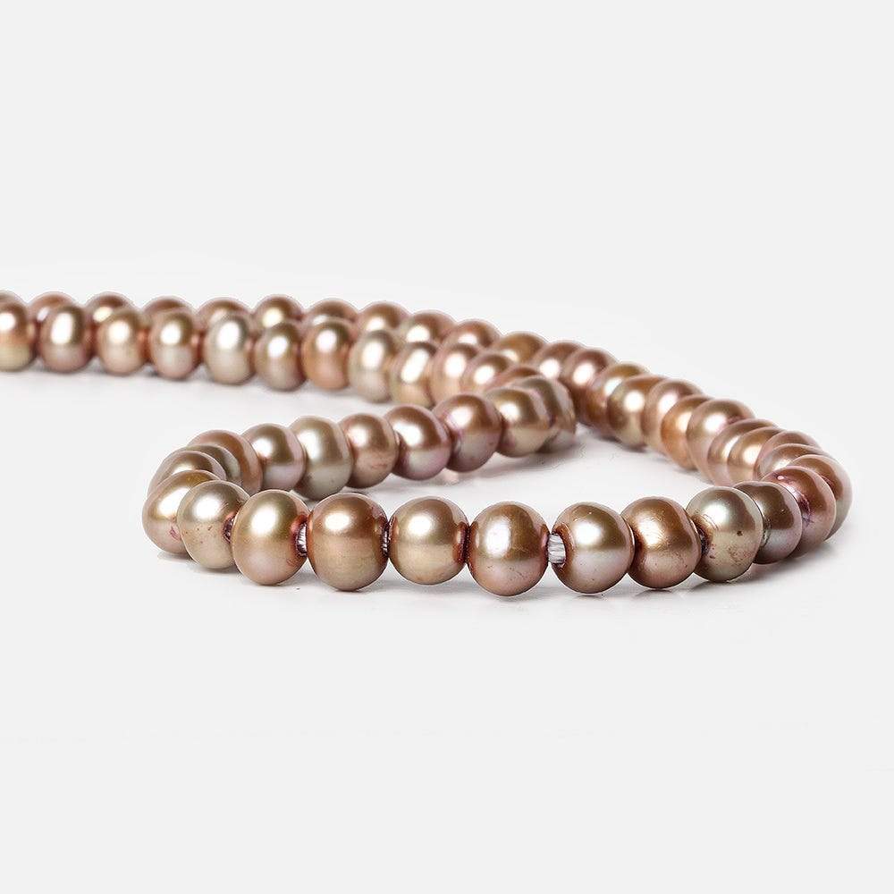8x7-9x8mm Champagne Off Round Large Hole Freshwater Pearl 15 inch 55 pieces (ONLINE ORDER ONLY)