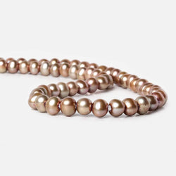 8x7-9x8mm Champagne Off Round Large Hole Freshwater Pearl 15 inch 55 pieces (ONLINE ORDER ONLY)