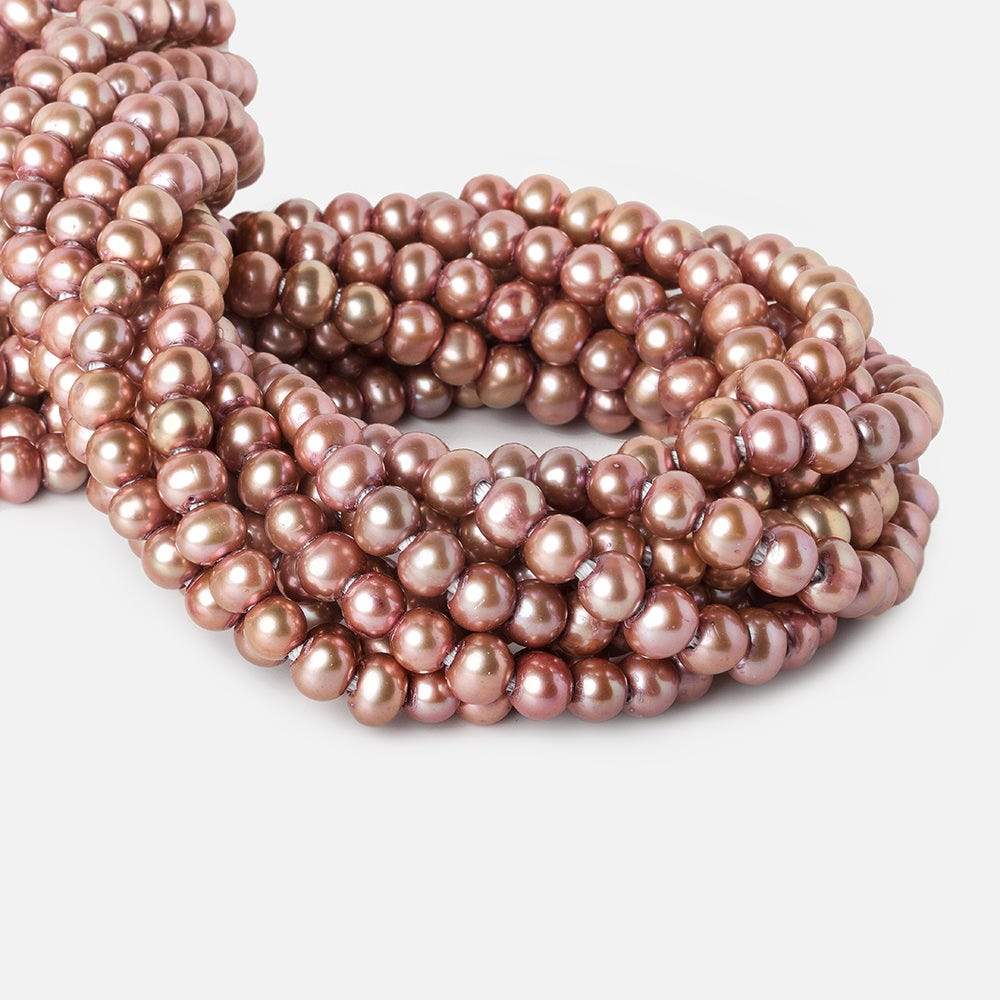 8x7-9x8mm Rose Sangria Off Round Large Hole Freshwater Pearl 15 inch 55 pieces (ONLINE ORDER ONLY)