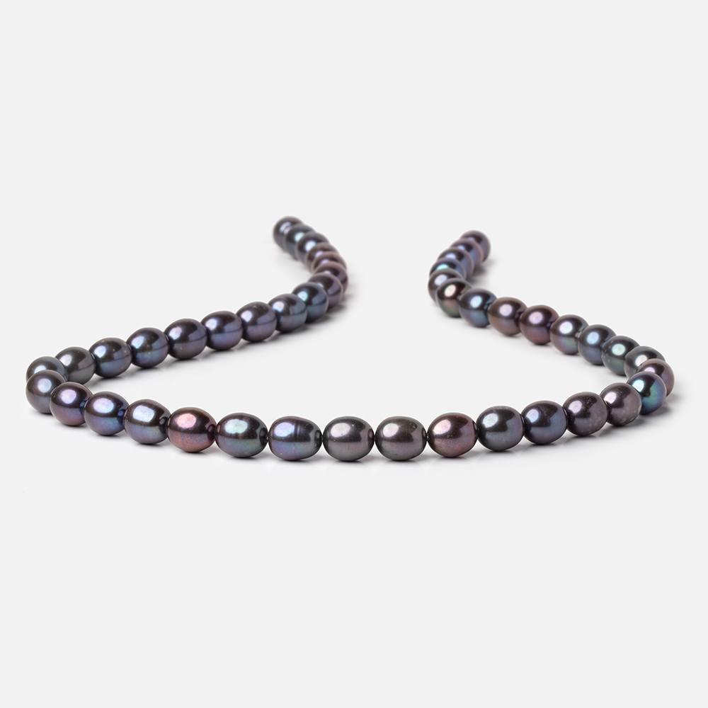 8x7.5-9x8mm Peacock Oval Freshwater Pearls 15.5 inch 40 Beads (ONLINE ORDER ONLY)