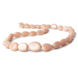 8x7mm - 20x15mm Angel Skin Peach Moonstone plain nuggets 18 inch 35 beads AA (ONLINE ORDER ONLY)