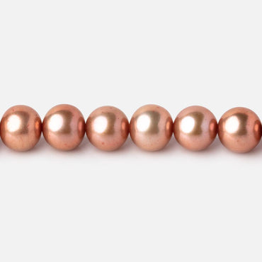 8x7mm Light Copper Off Round Freshwater Pearls 15.5 inch 53 Beads AA (ONLINE ORDER ONLY)