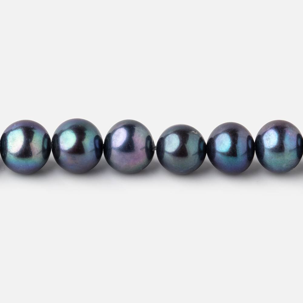 8x7mm Navy Peacock Off Round Freshwater Pearls 15.5 inch 52 pieces (ONLINE ORDER ONLY)