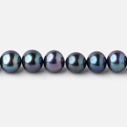 8x7mm Navy Peacock Off Round Freshwater Pearls 15.5 inch 52 pieces (ONLINE ORDER ONLY)