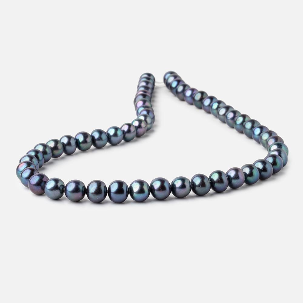 8x7mm Navy Peacock Off Round Freshwater Pearls 15.5 inch 52 pieces (ONLINE ORDER ONLY)