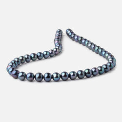 8x7mm Navy Peacock Off Round Freshwater Pearls 15.5 inch 52 pieces (ONLINE ORDER ONLY)