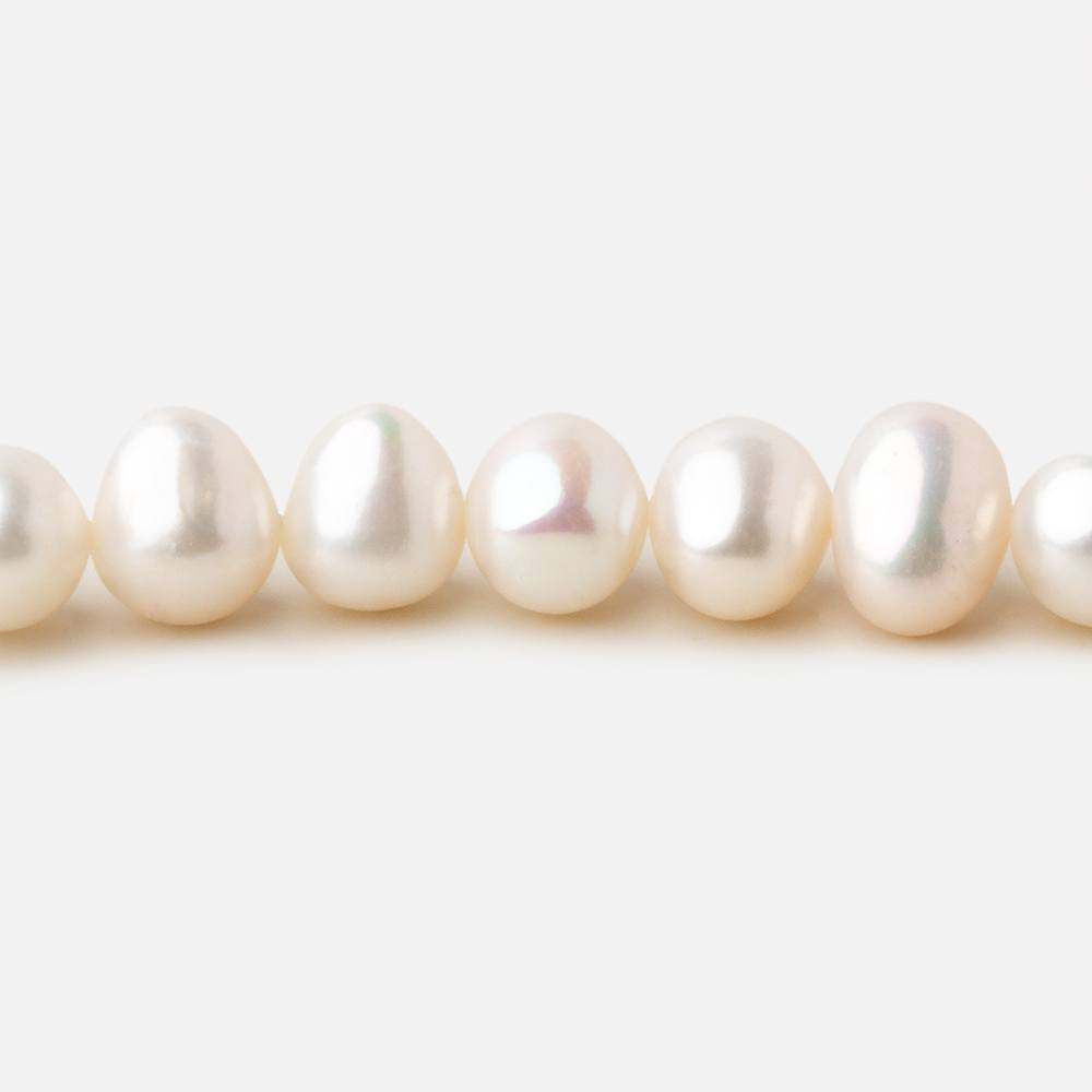 8x7mm Off White side drilled Baroque freshwater pearls 15.5 inch 55 pieces A (ONLINE ORDER ONLY)