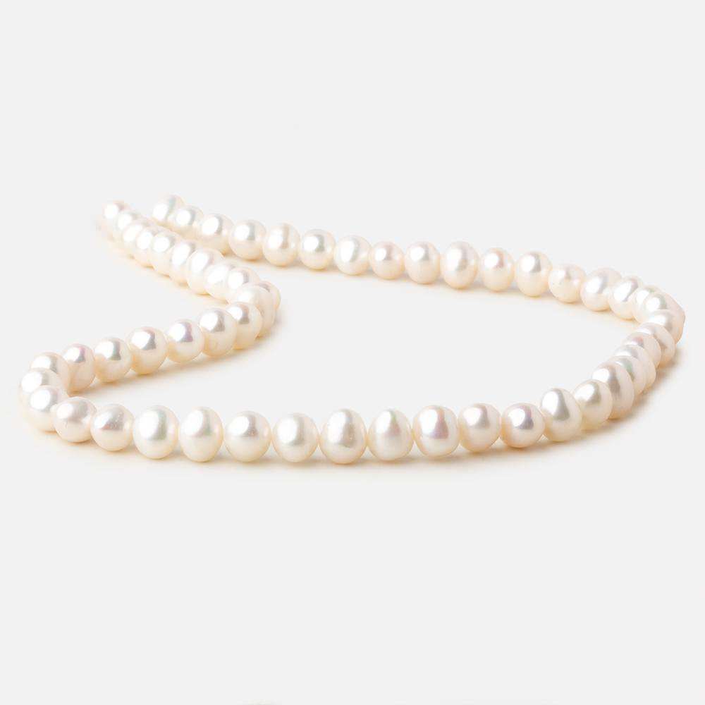 8x7mm Off White side drilled Baroque freshwater pearls 15.5 inch 55 pieces A (ONLINE ORDER ONLY)
