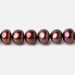 8x7mm Raspberry Chocolate Off Round Freshwater Pearls 15 inch 52 pieces (ONLINE ORDER ONLY)