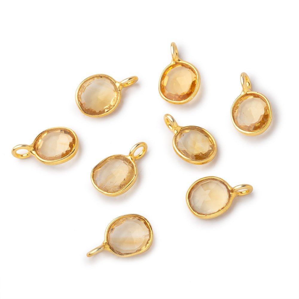 8x7mm Vermeil Bezel Citrine Rose Cut Oval Pendant 1 piece (ONLINE ORDER ONLY)