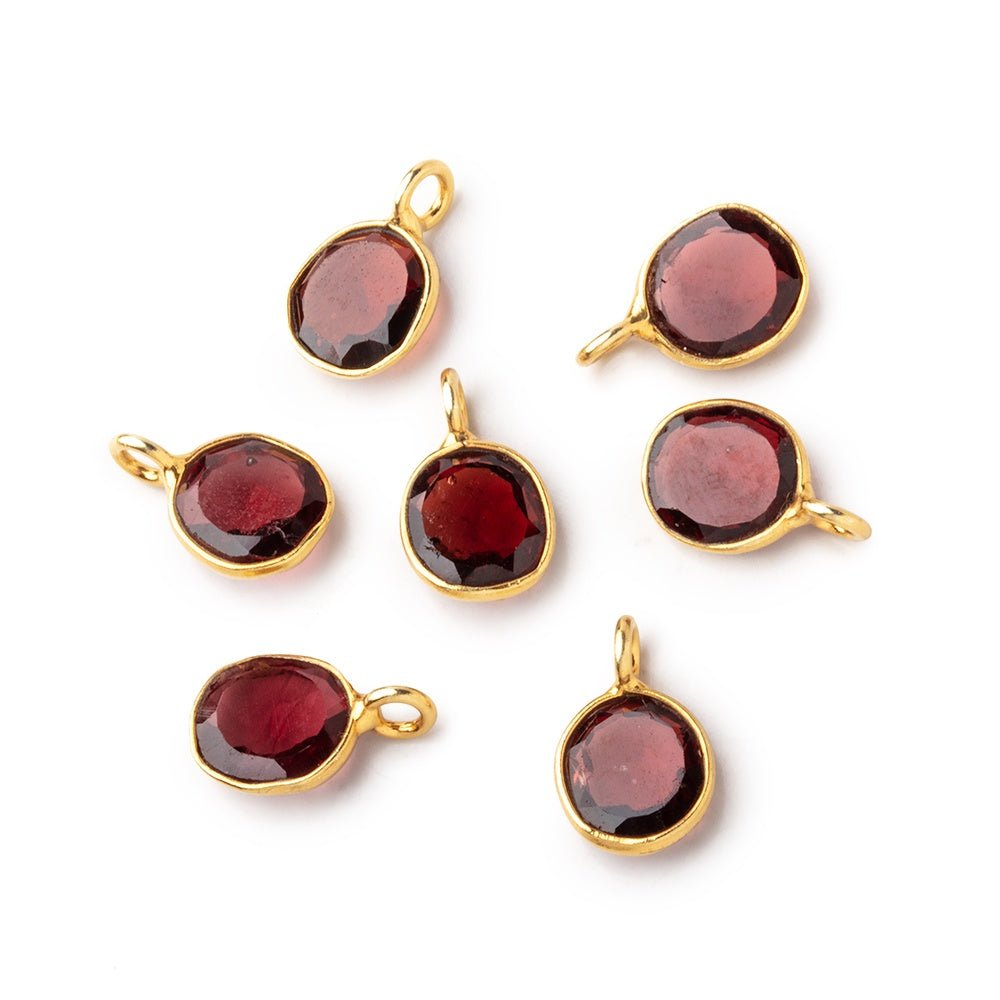 8x7mm Vermeil Bezel Garnet Rose Cut Oval Pendant 1 piece (ONLINE ORDER ONLY)