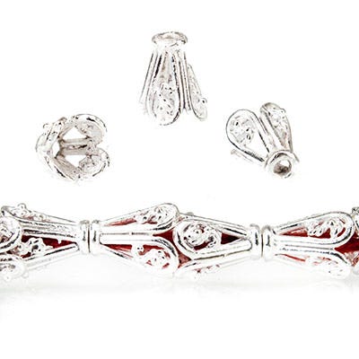 8x7x4mm Sterling Silver Plated Copper Cone *DISCONTINUED* (ONLINE ORDER ONLY)