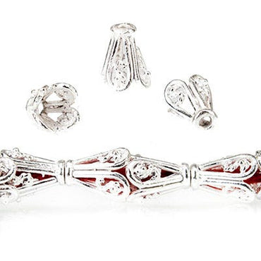 8x7x4mm Sterling Silver Plated Copper Cone *DISCONTINUED* (ONLINE ORDER ONLY)