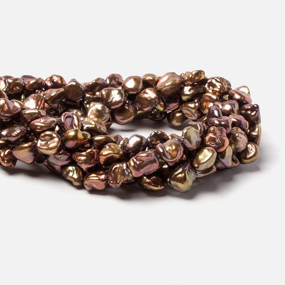 Brown straight drilled Keshi Freshwater Pearls 16 inch 45 pieces AA (ONLINE ORDER ONLY)