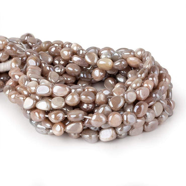 8x8-10x8mm Mystic Multi Color Moonstone plain nuggets 16 inch 45 beads (ONLINE ORDER ONLY)