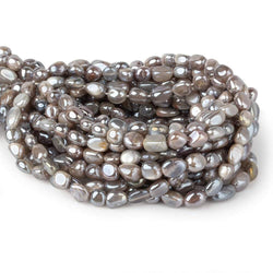 8x8-10x8mm Mystic Multi Platinum Moonstone plain nuggets 16 inch 45 beads (ONLINE ORDER ONLY)
