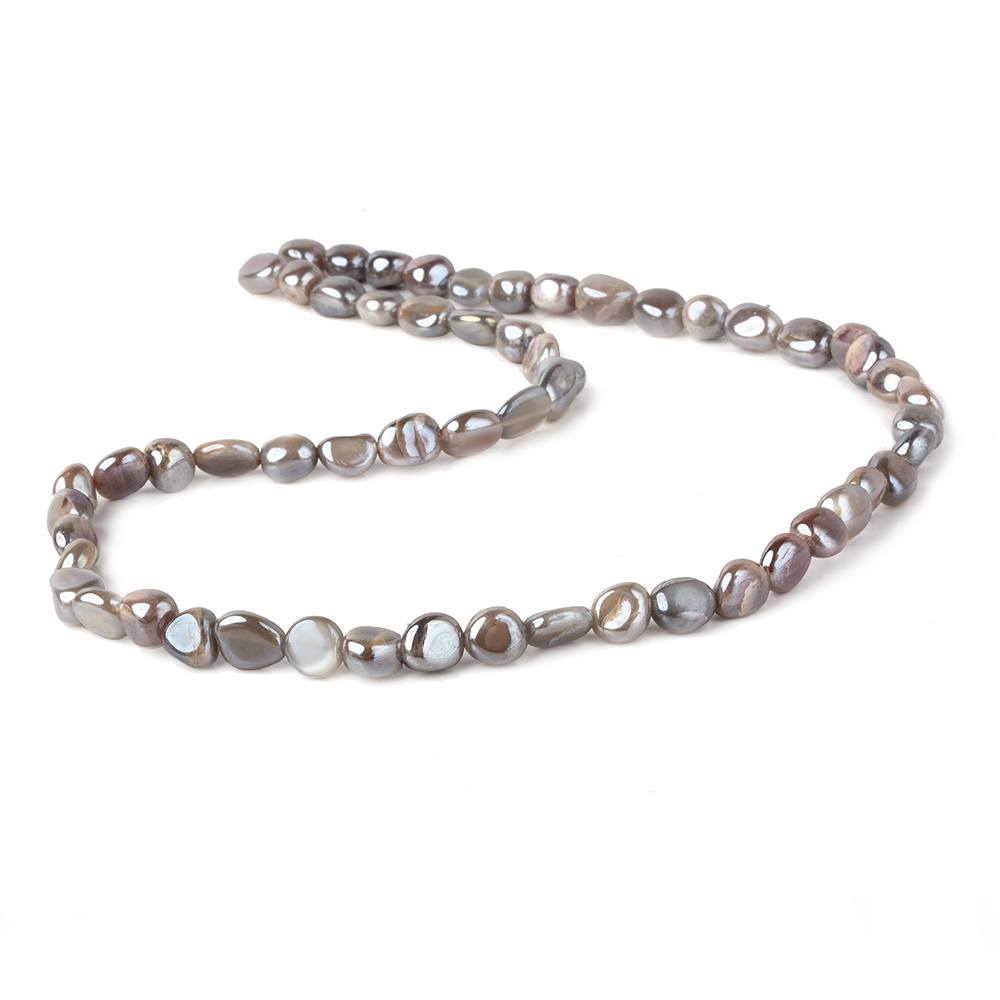 8x8-10x8mm Mystic Multi Platinum Moonstone plain nuggets 16 inch 45 beads (ONLINE ORDER ONLY)