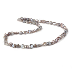 8x8-10x8mm Mystic Multi Platinum Moonstone plain nuggets 16 inch 45 beads (ONLINE ORDER ONLY)