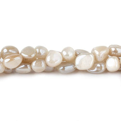 8x8-10x8mm Mystic Off White Moonstone plain nuggets 16 inch 45 beads (ONLINE ORDER ONLY)