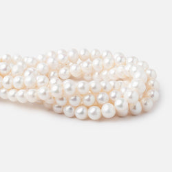 8x8-11x10mm Cream Off Round Freshwater Pearls 16 inch 40 Beads AA (ONLINE ORDER ONLY)