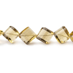 8x8-11x11mm Lemon Quartz barrel faceted half moons 7 inches 20 Beads (ONLINE ORDER ONLY)