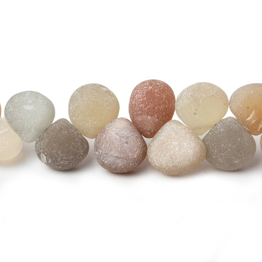 8x8-11x11mm Matte Multi Color Moonstone plain hearts 8 inch 35 beads A (ONLINE ORDER ONLY)