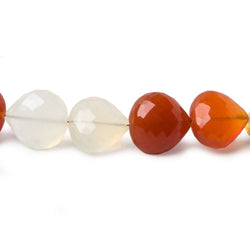 8x8-11x11mm Mexican Fire Opal faceted heart beads 16 inch 42 pieces AA Grade (ONLINE ORDER ONLY)