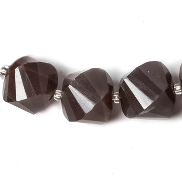 8x8-13x13mm Chocolate Moonstone faceted twist beads 17 inch 36 pieces (ONLINE ORDER ONLY)