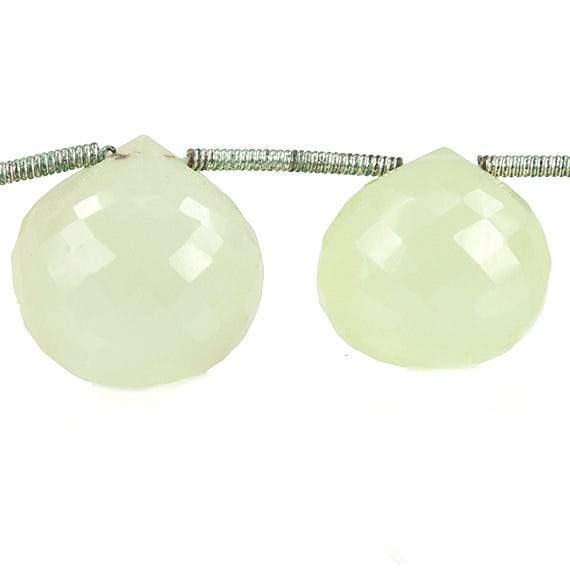 8x8-15x15mm Chartreuse Chalcedony `Candy Kiss` Briolette 7.5 inch 14 pcs (ONLINE ORDER ONLY)