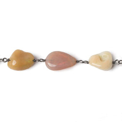 8x8-15x9mm Ethiopian Opal nugget Black Gold plated over .925 Silver Chain (ONLINE ORDER ONLY)