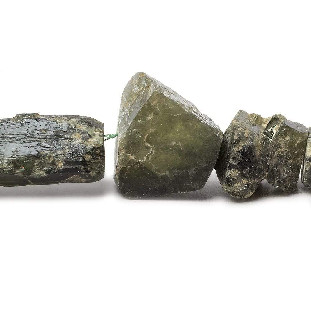 8x8-31x15mm Chrome Diopside Straight Drilled Natural Crystal 7.5 inch 12 pieces (ONLINE ORDER ONLY)