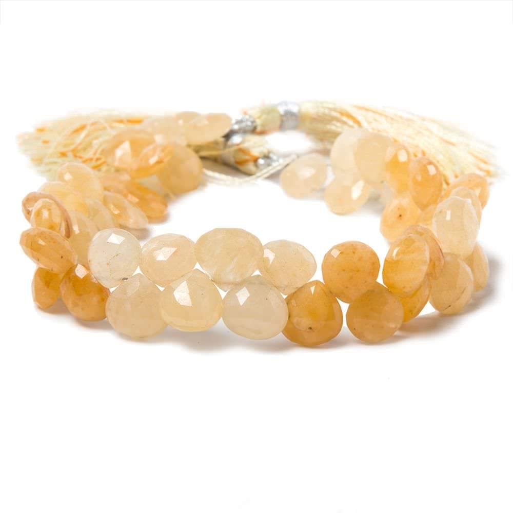 8x8-8.5x8.5mm Aragonite faceted heart beads 8 inch 48 pieces (ONLINE ORDER ONLY)