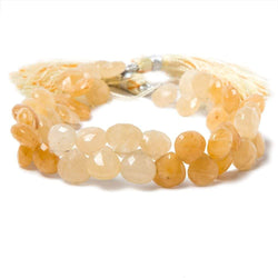 8x8-8.5x8.5mm Aragonite faceted heart beads 8 inch 48 pieces (ONLINE ORDER ONLY)