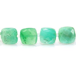 8x8-9x9mm Chrysoprase Side Drilled Faceted Pillow Beads 13.5 inch 32 pieces (ONLINE ORDER ONLY)