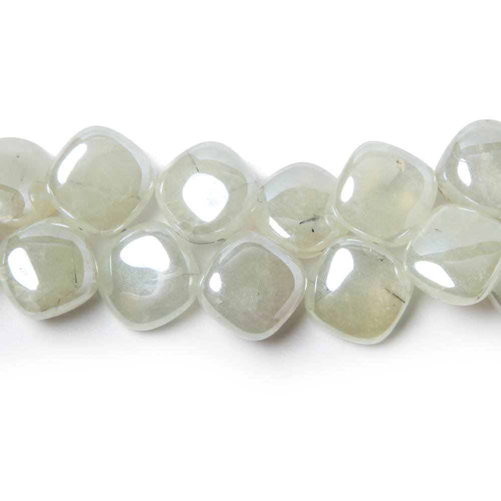 8x8-9x9mm Mystic Prehnite Plain Pillow beads 8 inch 50 pieces (ONLINE ORDER ONLY)