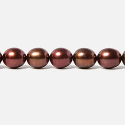 8x9.5mm Merlot Brown Straight Drill Oval Freshwater Pearl 44 pcs (ONLINE ORDER ONLY)