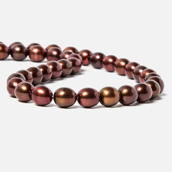8x9.5mm Merlot Brown Straight Drill Oval Freshwater Pearl 44 pcs (ONLINE ORDER ONLY)