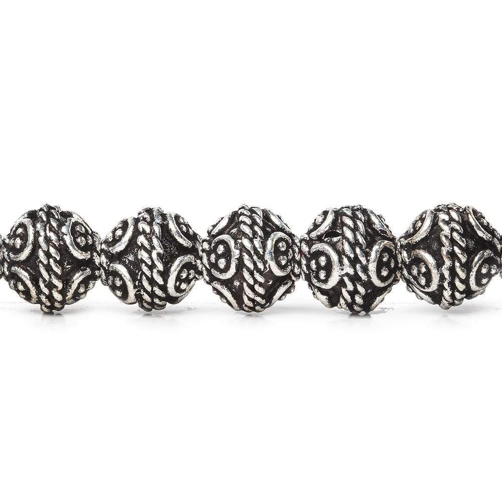 8x8mm Antiqued Sterling Silver Plated Copper Bali Design 8 inch 27 pcs (ONLINE ORDER ONLY)