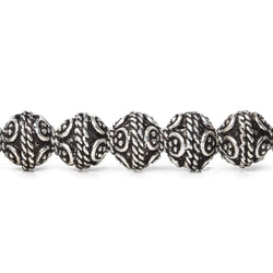 8x8mm Antiqued Sterling Silver Plated Copper Bali Design 8 inch 27 pcs (ONLINE ORDER ONLY)