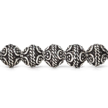8x8mm Antiqued Sterling Silver Plated Copper Bali Design 8 inch 27 pcs (ONLINE ORDER ONLY)