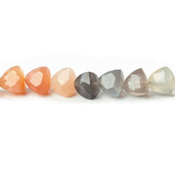 8x8mm Multi Color Moonstone Straight Drilled Trillion beads 8 inch 28 pieces AA (ONLINE ORDER ONLY)