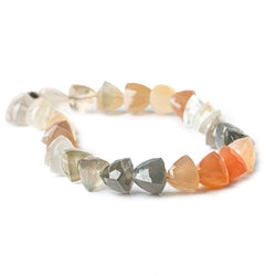 8x8mm Multi Color Moonstone Straight Drilled Trillion beads 8 inch 28 pieces AA (ONLINE ORDER ONLY)