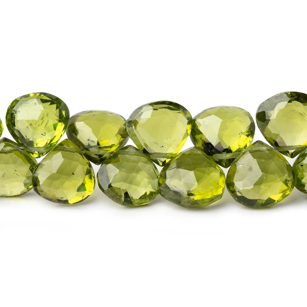 8x8mm Peridot Faceted Heart Briolette Beads 7 inch 39 pieces (ONLINE ORDER ONLY)